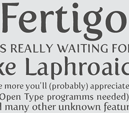 Sample of Fertigo font.