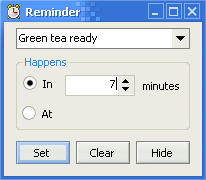 Screenshot of QuickReminder in action