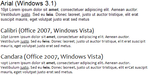 Sans-serif font evolution in Windows