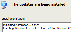 Automatic Update screen-shot showing Internet Explorer 7.0 download