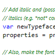 Italic comments in Visual Studio