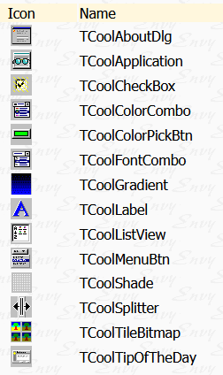  Icons for controls in the Envy Delphi Development pack