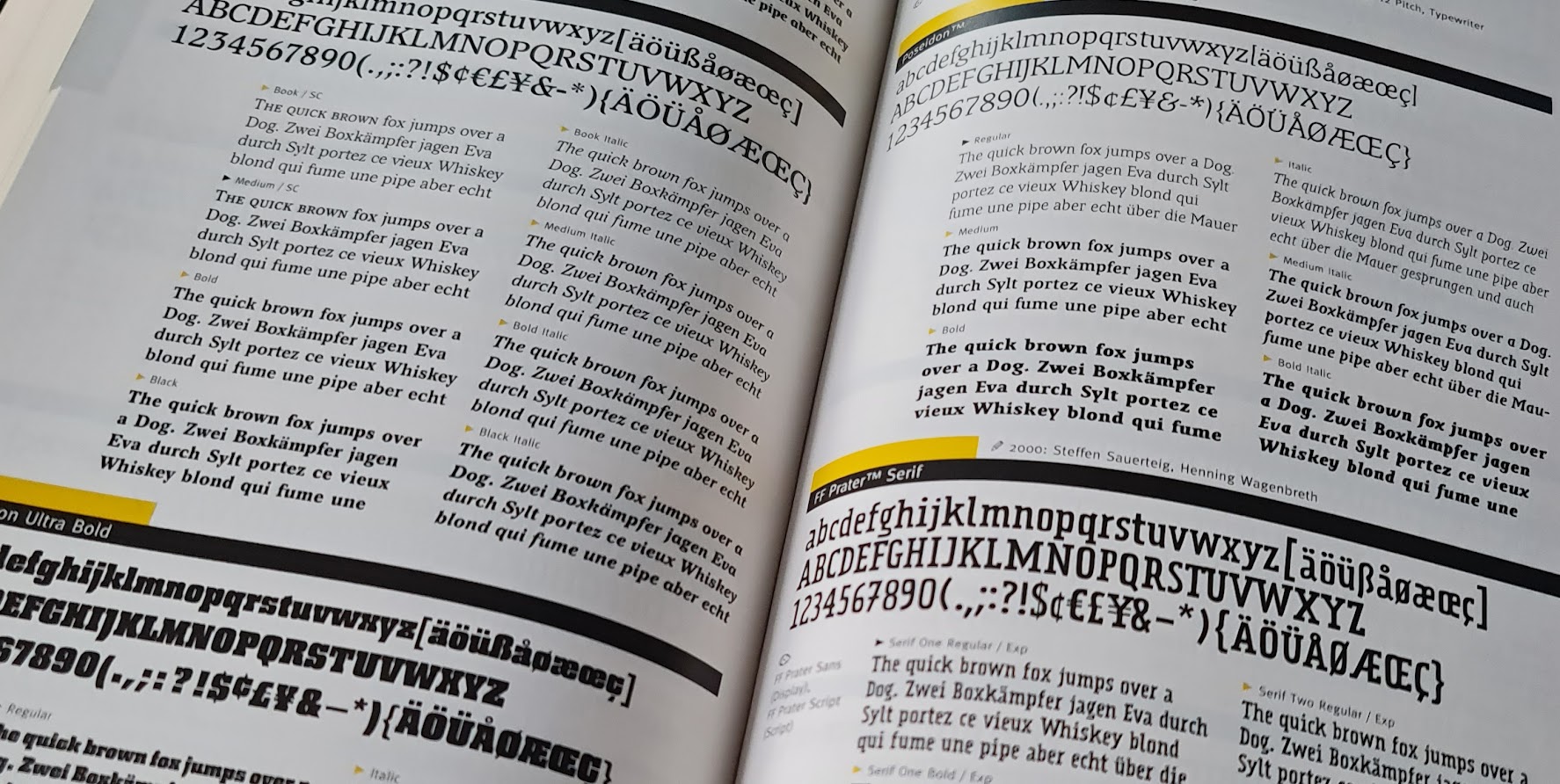 Photograph of the pages of FontBook.