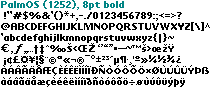 Codepage 1252 of PalmOS in 8pt bold